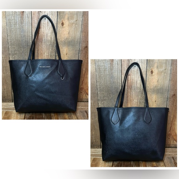 Michael Kors. 5 Piece. Saige Reversible Tote & Pouch & Dust Bag, Scarf & Charm. - Picture 4 of 16